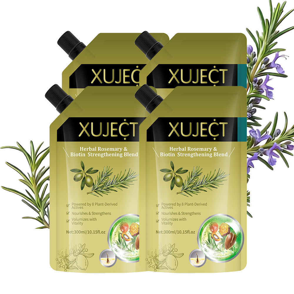 XUJECT Shampoo for Thinning Hair for Women and Men– Rosemary Hair Growth Shampoo with Biotin, Strengthening & Volumizing Formula for Fuller Looking Hair, 10.15 fl oz- 2 Packs