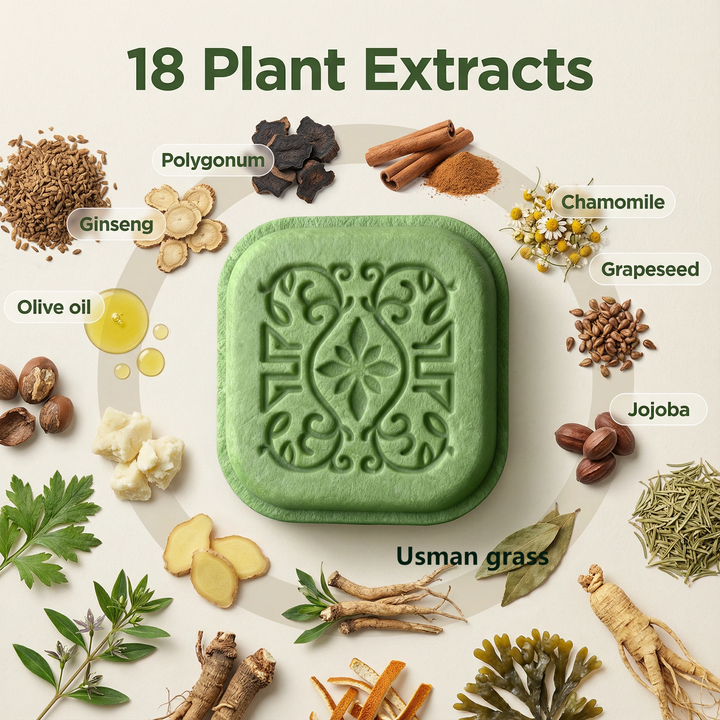 XUJECT Natural Herbal Rosemary Amino Acid Shampoo Bar For Oily Scalp & Dandruff Control