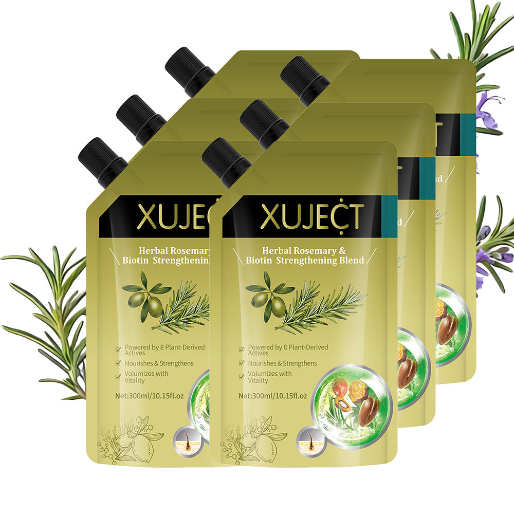 XUJECT Shampoo for Thinning Hair for Women and Men– Rosemary Hair Growth Shampoo with Biotin, Strengthening & Volumizing Formula for Fuller Looking Hair, 10.15 fl oz- 2 Packs