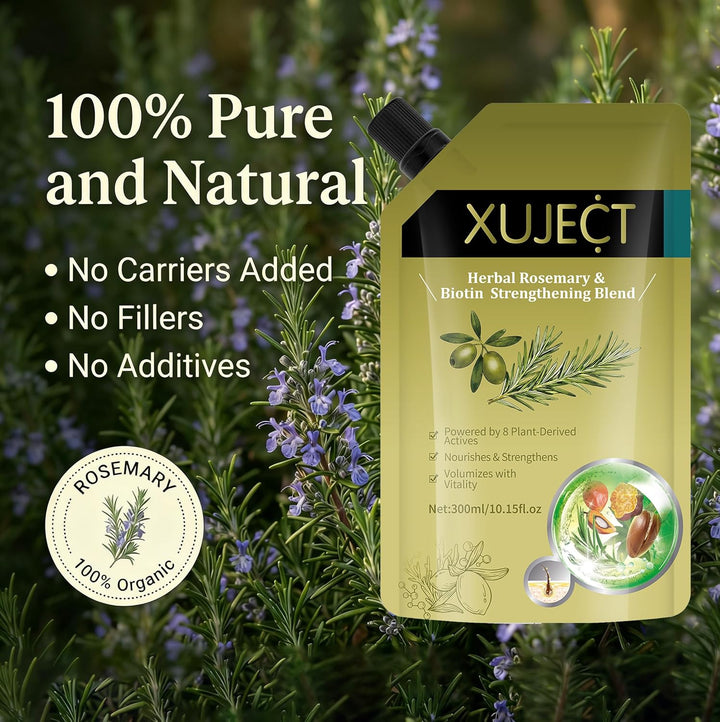 XUJECT Shampoo for Thinning Hair for Women and Men– Rosemary Hair Growth Shampoo with Biotin, Strengthening & Volumizing Formula for Fuller Looking Hair, 10.15 fl oz- 2 Packs